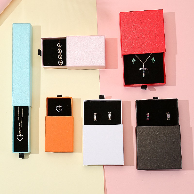 Jewelry Packaging Box Manufacturer - Custom Logo Multicolor Drawer Ring Necklace
