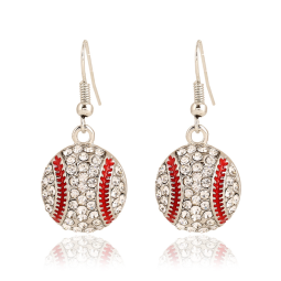 Sports Earrings Supplier - Europe America Rugby Basketball Dangle Diamond Jewelry