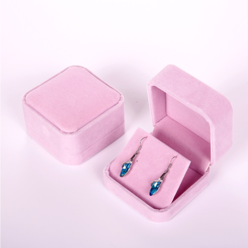 Jewelry Box Supplier - Wholesale Custom Logo Wedding Engagement Velvet Pink