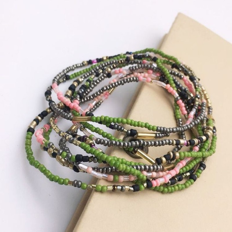 Bead Bracelet Manufacturer - Colorful Small Seed Elastic Coco Beads Set