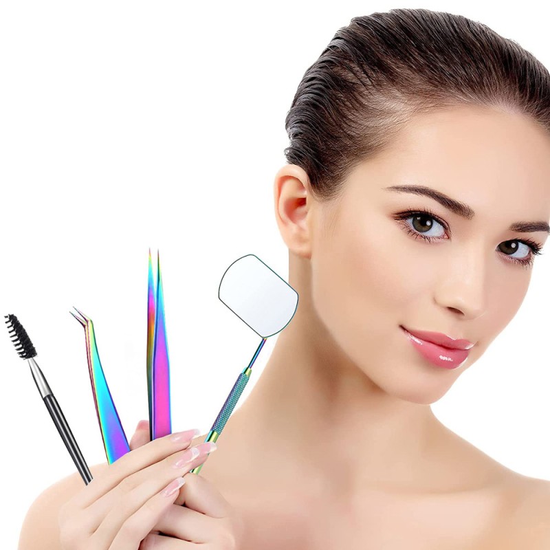 Eyelash Extension Tweezers Factory - Stainless Steel Lash Pliers Mirror Brush