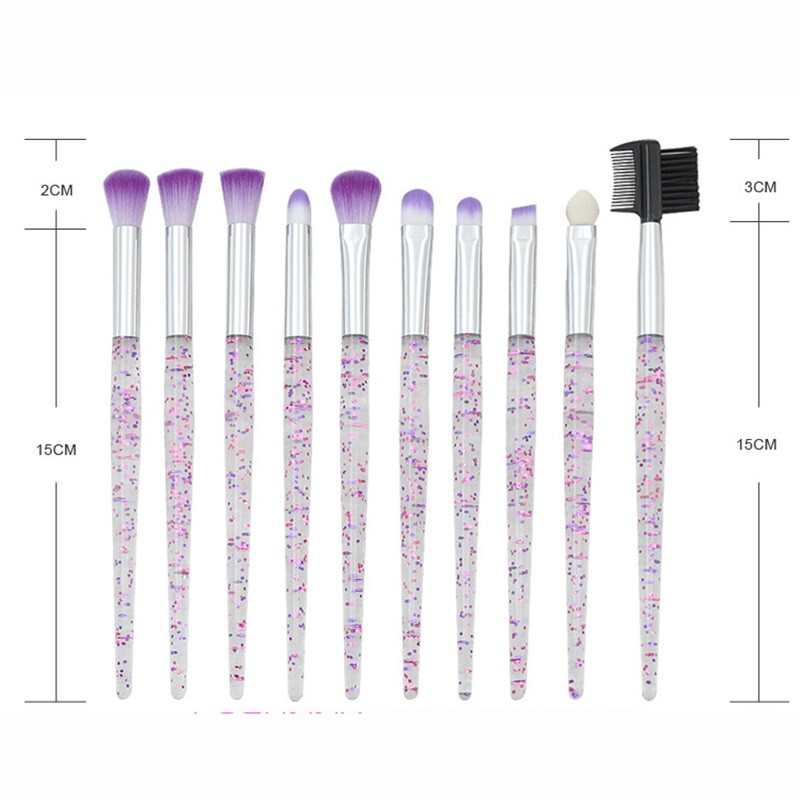 Eye Brushes Set Supplier - 10pcs Pink Glitter Makeup Brushes Wholesale