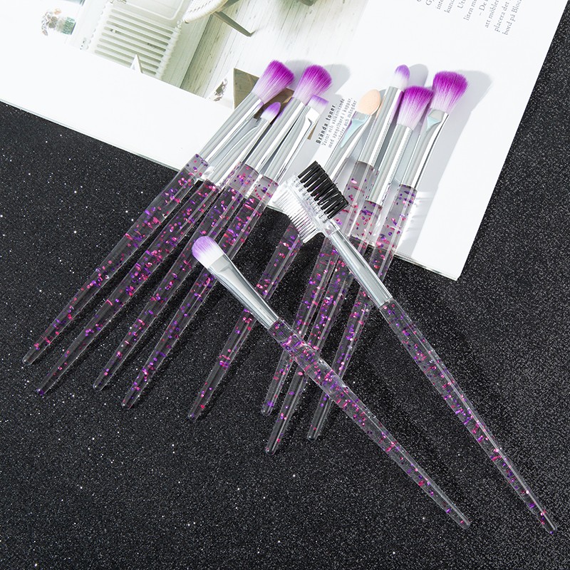 Eye Brushes Set Supplier - 10pcs Pink Glitter Makeup Brushes Wholesale