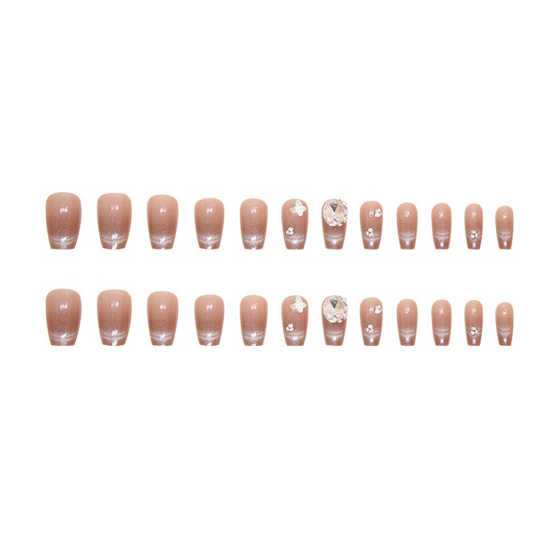 Nail Art Tips Manufacturer - OEM 24 Pcs Half Hands Made Press on Nails