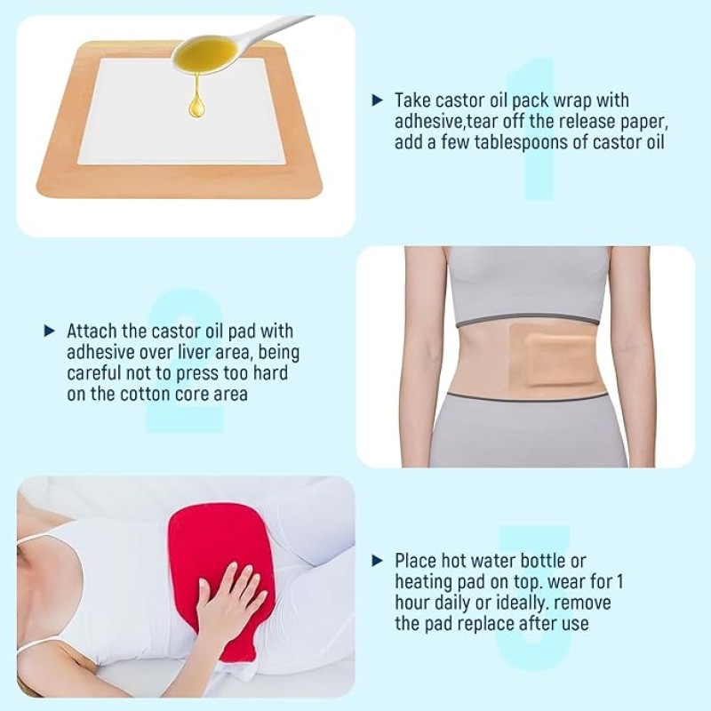 Castor Oil Pack Wrap Factory - 10Pcs Disposable Self-Adhesive Organic Cotton