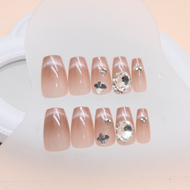 Nail Art Tips Manufacturer - OEM 24 Pcs Half Hands Made Press on Nails