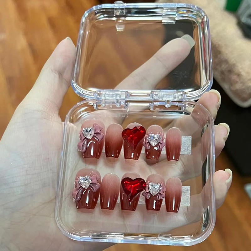 Nail Storage Box Supplier - Transparent Acrylic Fake Nail Packing Box