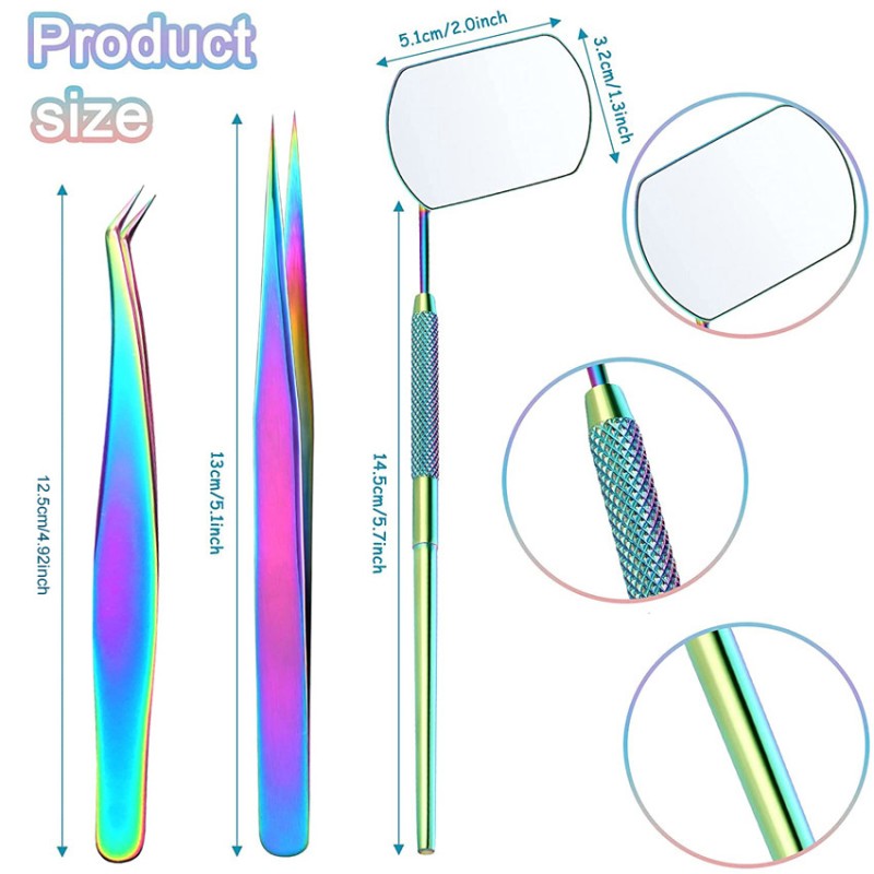 Eyelash Extension Tweezers Factory - Stainless Steel Lash Pliers Mirror Brush