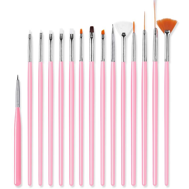 Nail Art Brush Set Supplier - 20 Pcs Gel Liner Double End Manicure Tools