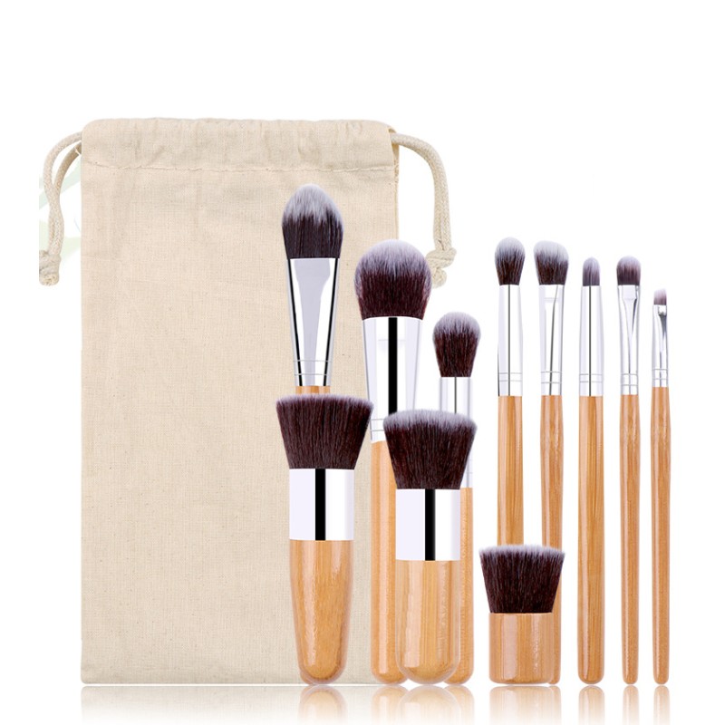 Makeup Brush Set Manufacturer - OEM 11PCS Bamboo Handle Eco Friendly
