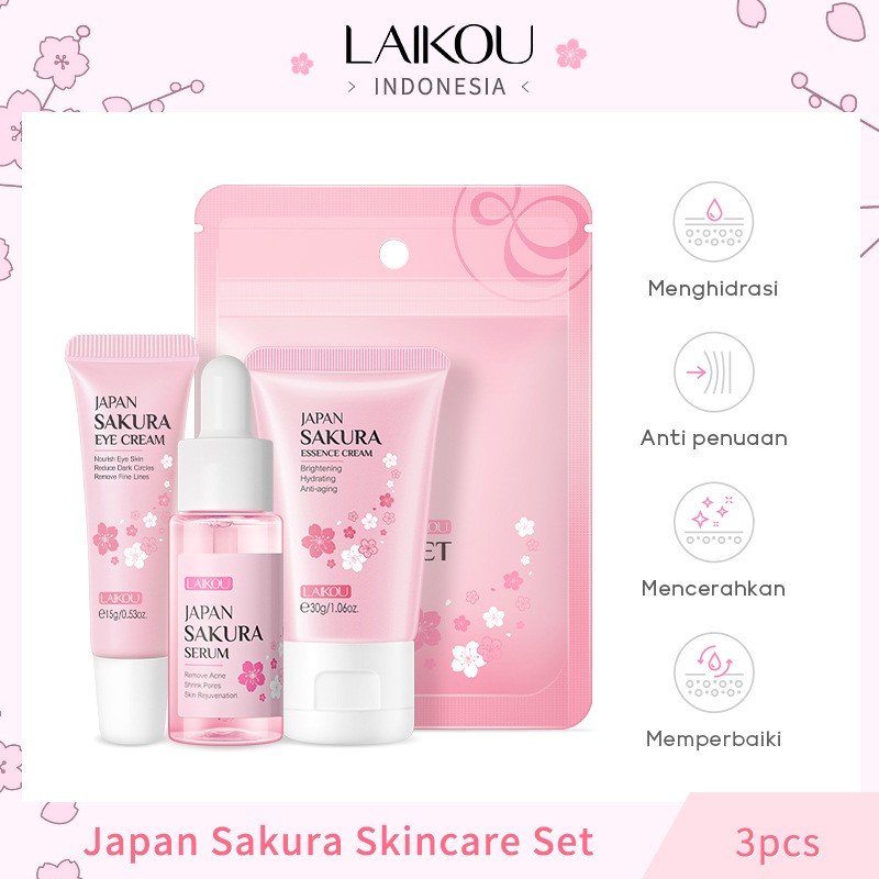 Skin Care Set Factory - 3-Piece Sakura Serum Cream Eye