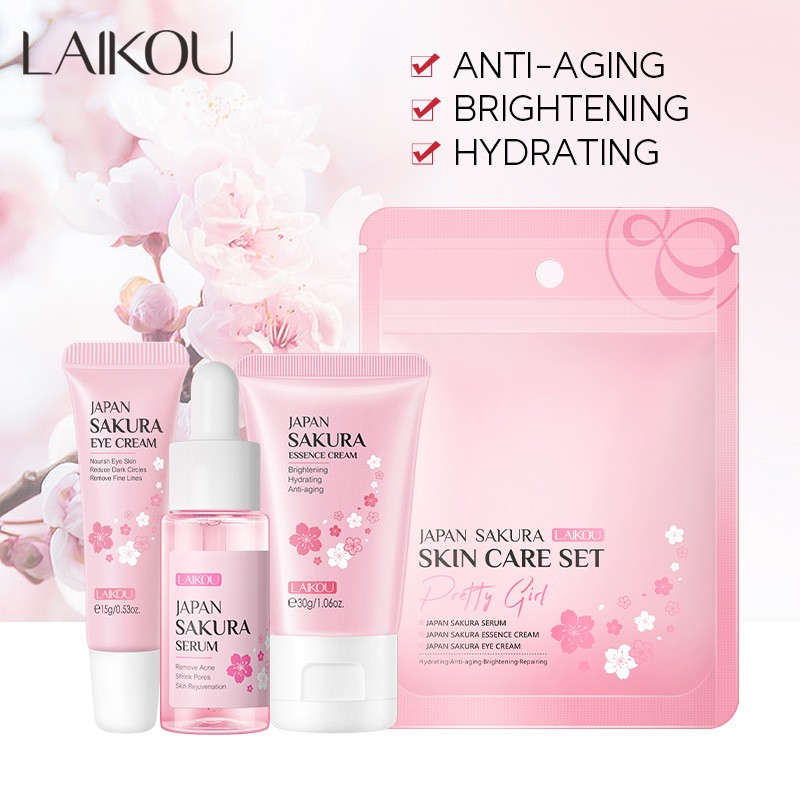 Skin Care Set Factory - 3-Piece Sakura Serum Cream Eye