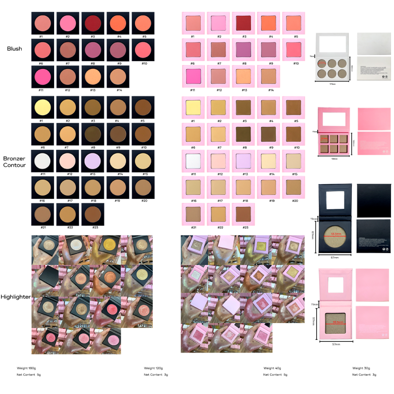 Blush Palette Supplier - Pink Loose Powder Palette