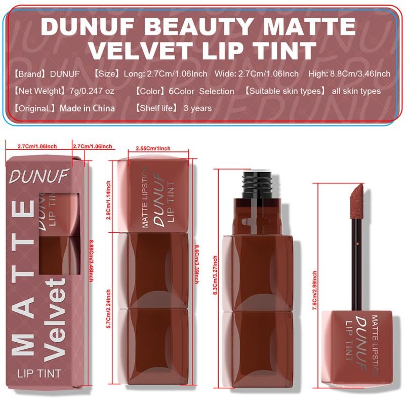 Lip Gloss Supplier - 6 Color Velvet Matte Gloss