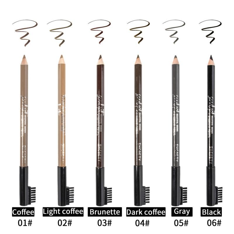 Wooden Brow Pencil Factory - 6 Color Natural Brow Pencil