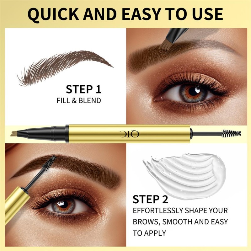 Liquid Brow Pencil Supplier - 2 in 1 Waterproof Brow Pencil