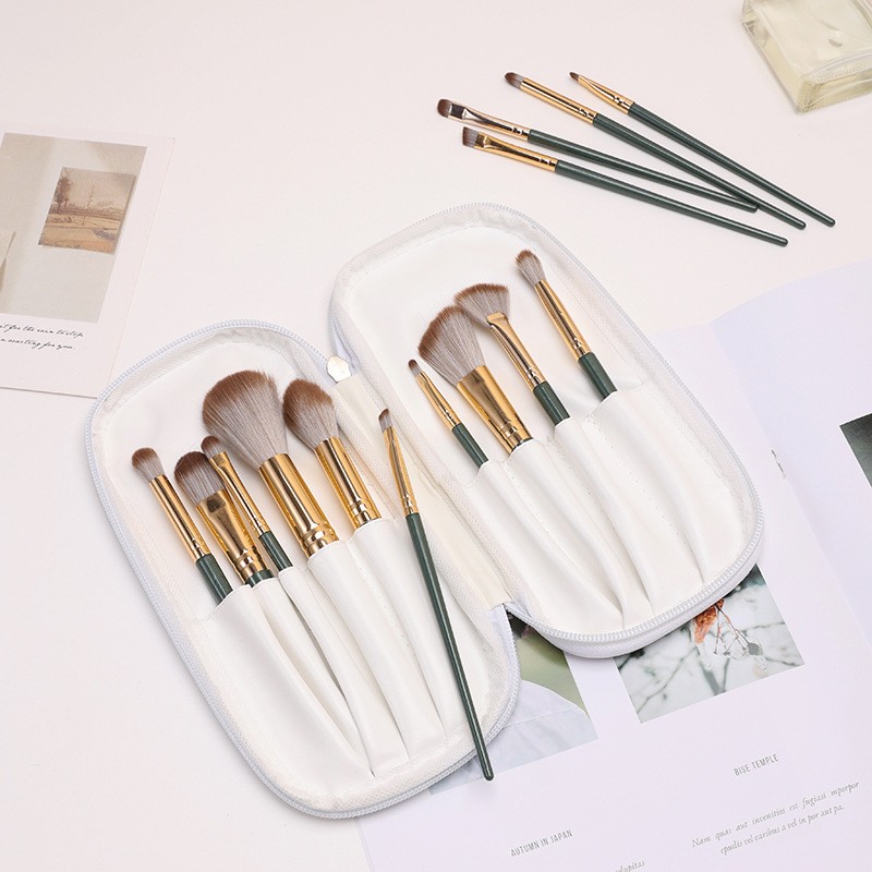 Makeup Brush Set Supplier - 14 Piece Deep Green Set