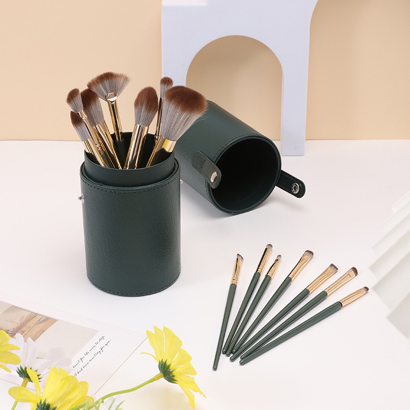 Makeup Brush Set Supplier - 14 Piece Deep Green Set