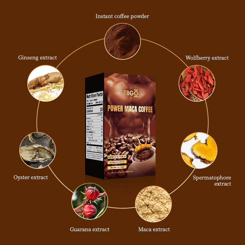 Private Label Maca Coffee Manufacturer - OEM/ODM Natural Herbal Black Powder Bitter Taste Box Packaging for Men's Support