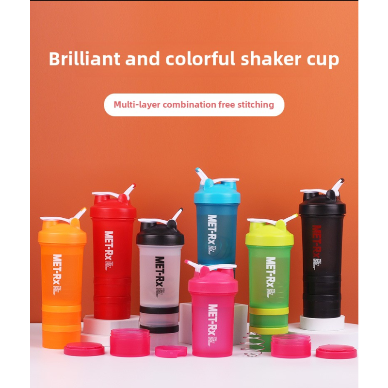 Fitness Shaker Bottle Manufacturer - OEM/ODM Private Label Leakproof Protein Mixer with 2 Supplement Boxes Gym Workout Container