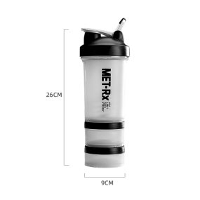 Fitness Shaker Bottle Manufacturer - OEM/ODM Private Label Leakproof Protein Mixer with 2 Supplement Boxes Gym Workout Container