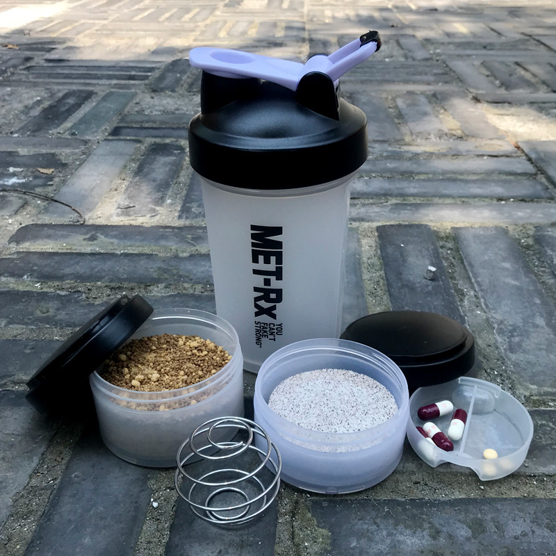 Premium Fitness Water Bottle Manufacturer - OEM/ODM Private Label Leakproof Protein Shaker with 2 Powder Boxes Gym Workout Use