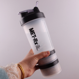 Premium Fitness Water Bottle Manufacturer - OEM/ODM Private Label Leakproof Protein Shaker with 2 Powder Boxes Gym Workout Use