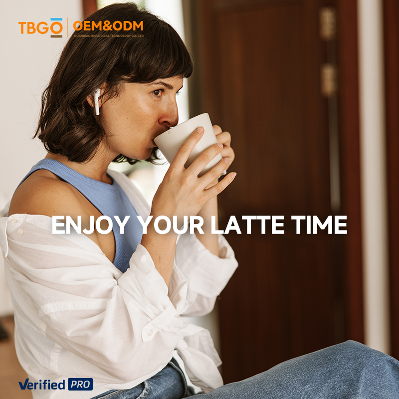 TBG OEM Latte Flavor Instant Coffee Manufacturer - 6-in-1 Formula with Non-Dairy Creamer & Coconut Oil Powder Private Label Smooth Texture