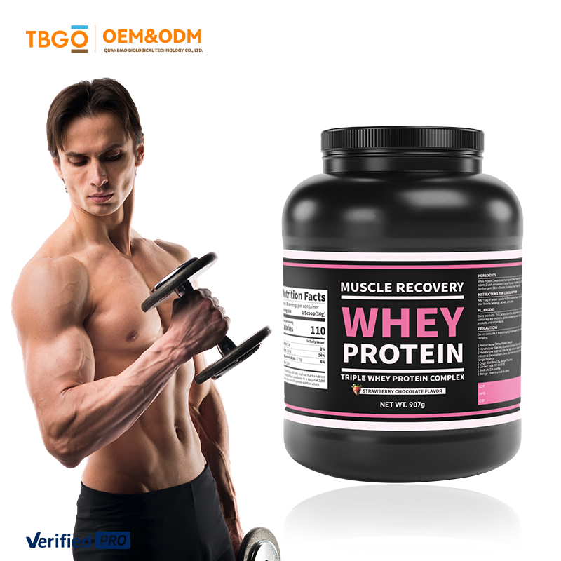 2025 TBG OEM Gold Standard Whey Protein Powder Manufacturer - 907g Canned 3-in-1 Animal Protein (Strawberry Chocolate Flavor) for Muscle Support