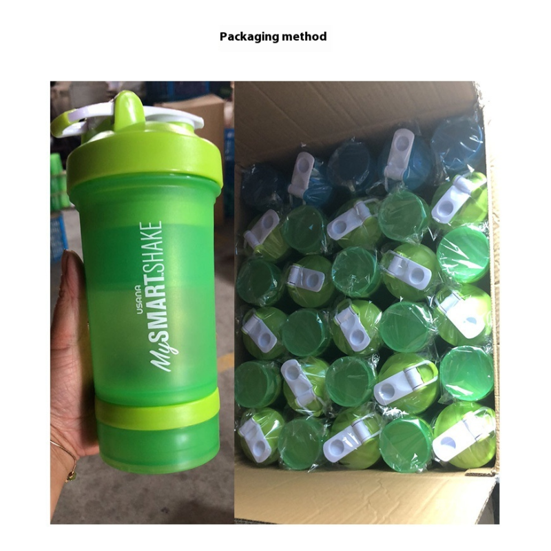 Athletic Drink Mixer Manufacturer - OEM/ODM Private Label High-Efficiency Shaker Bottle with Dual Powder Boxes Bodybuilding Essentials