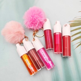 Lipgloss Keychain Manufacturer - Custom Vegan Pompom Lip Oil