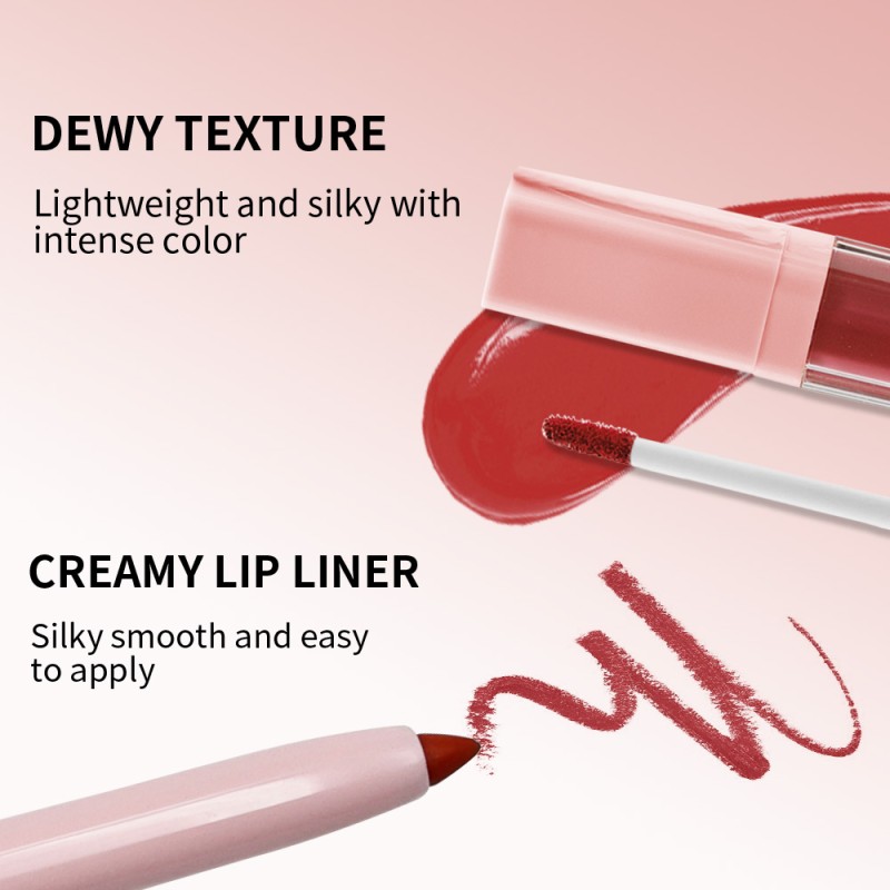 Lipstick and Liner Kit Manufacturer - Private Label 2 in 1 Vegan Set