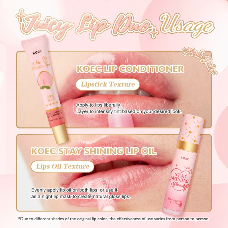 Lip Oil Set Factory - Peach Scent Deep Moisturizing