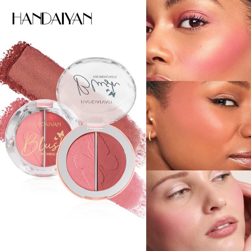 Blush Highlighter Factory - 2 in 1 Glossy High Pigment 5 Colors