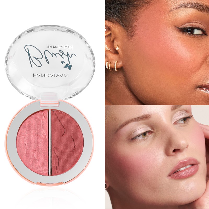 Blush Highlighter Factory - 2 in 1 Glossy High Pigment 5 Colors
