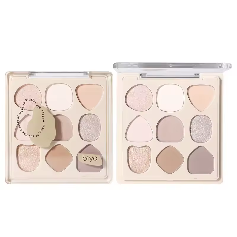 Eye Shadow Palette Bulk Supplier - 9 Color Heart Shape Matte Glitter Vegan