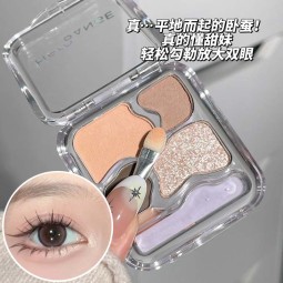 Mini Eyeshadow Palette Private Label - 4 Color Travel Size Matte Highlight Pocket