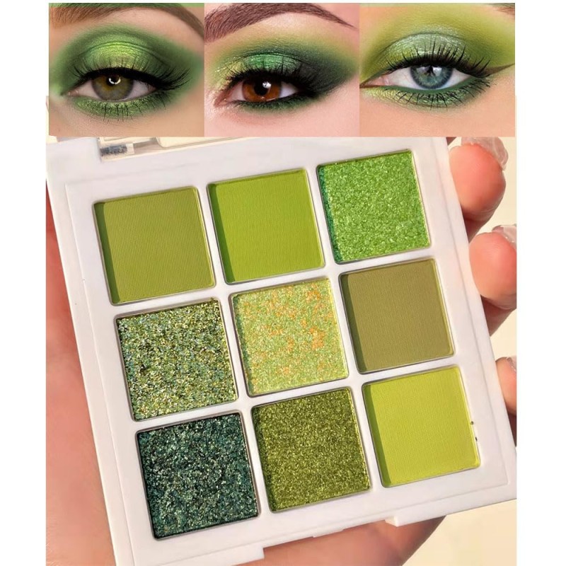 Eye Shadow Singles Bulk Supplier - 9 Color Matte Glitter Emerald Green Highly Pigmented