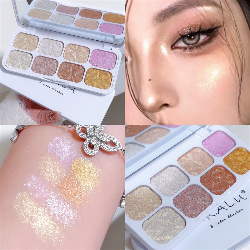 Face Highlighter Palette Manufacturer - 8 Color Long Lasting Shine Shadow Box