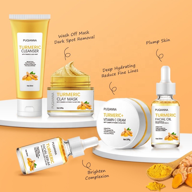 Turmeric Skincare Set Factory - Anti Acne Whitening Serum Scrub