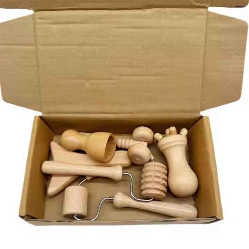 Face Massage Set Manufacturer - Wood Therapy Roller Aging Wrinkle Relief