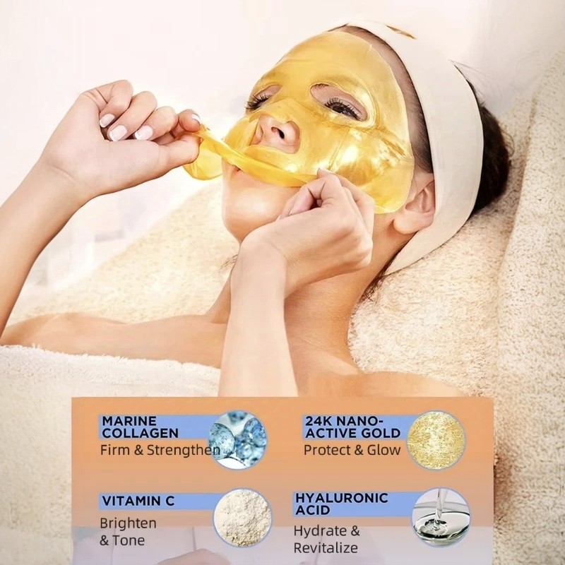 Skin Care Mask Manufacturer - Hyaluronic Acid 24k Gold Crystal Organic