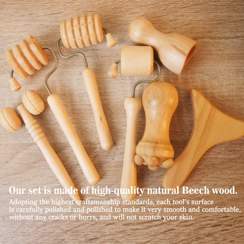 Face Massage Set Manufacturer - Wood Therapy Roller Aging Wrinkle Relief