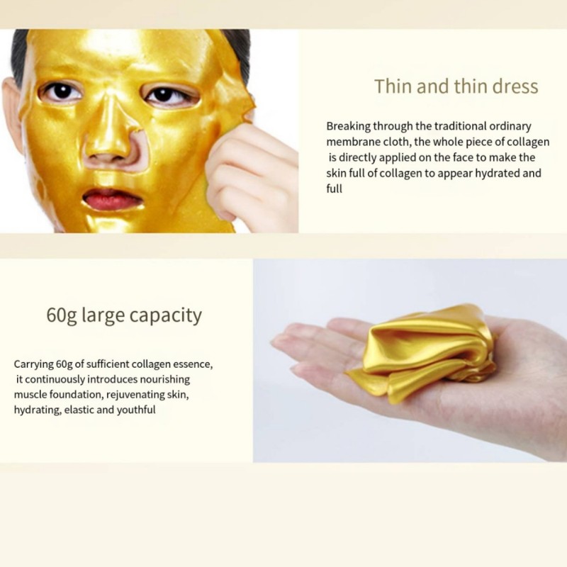 Sheet Mask Supplier - 24k Gold Collagen Organic Whitening Crystal