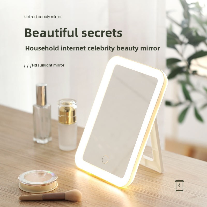 Beauty Mirror Supplier - LED Lighted Magnification Foldable Trifold Stand