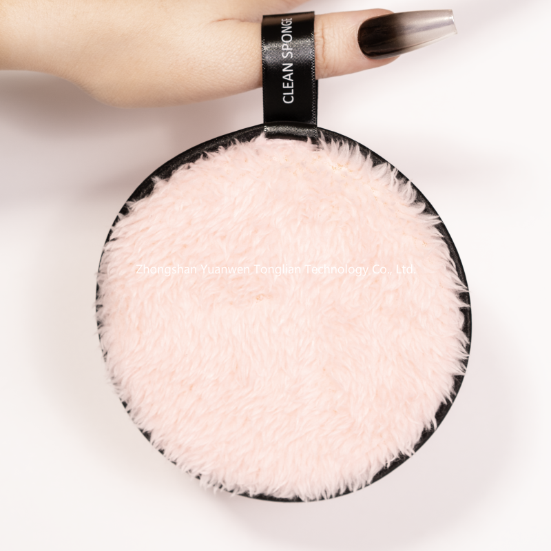 Sponge Puff Factory - Light Pink Triangle Square Print Facial Cosmetic