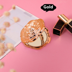Lighted Mirror Supplier - Foldable Rose Design Bronze Finish Cosmetic