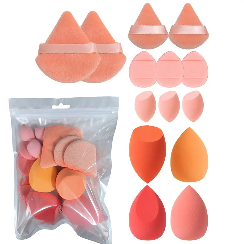 Powder Puff Set Supplier - 14 Bag Mini Egg Thumb Ready Style Cosmetic