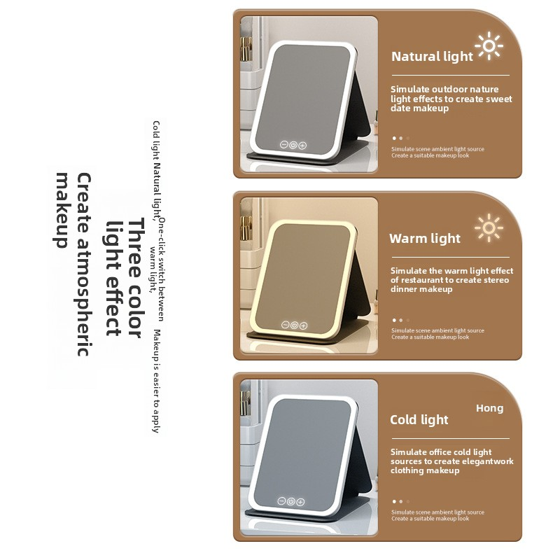 LED Makeup Mirror Factory - Portable Foldable 1x Magnification Dormitory Office