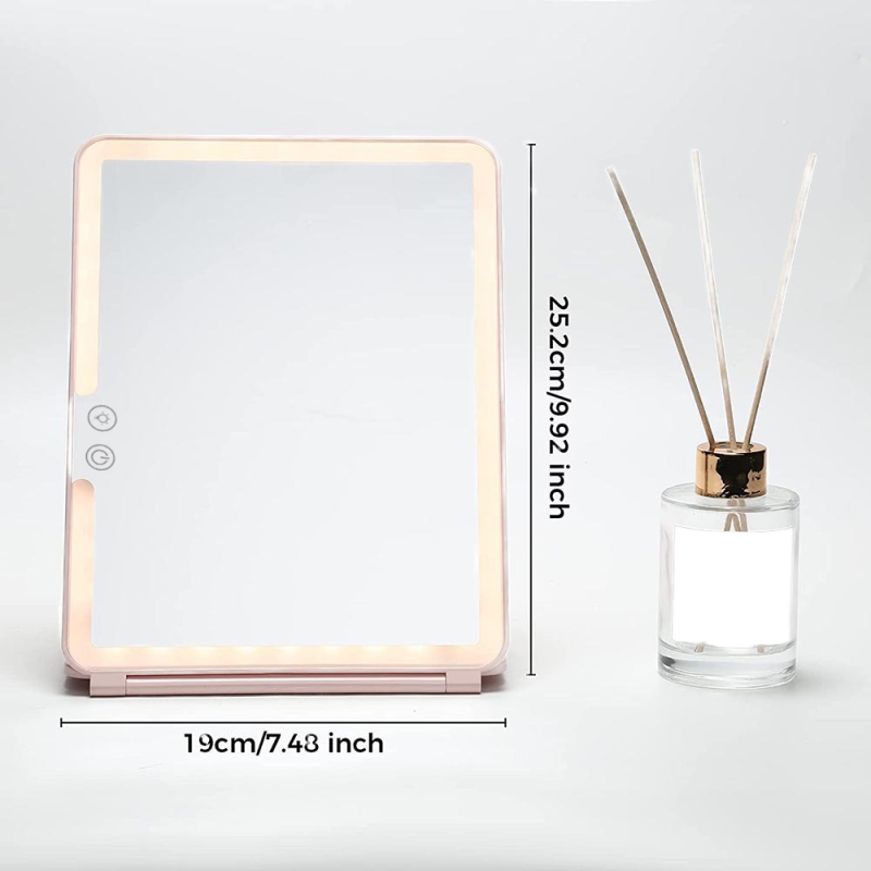 Folding Mirror Manufacturer - Portable Large LED Flip Cover Dormitory Use